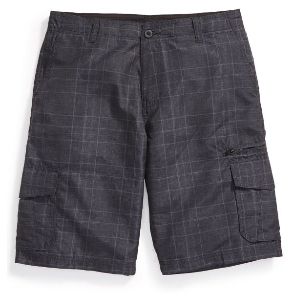 BURNSIDE Guys' Microfiber Plaid Shorts