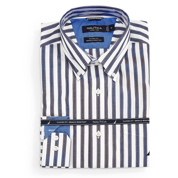 NAUTICA Men's Large Stripe Long-Sleeve Shirt