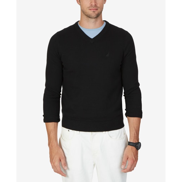 NAUTICA Men's Solid V-Neck Sweater