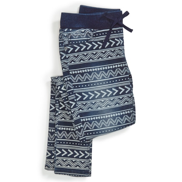 VANILLA STAR Girl's Ribbed Knit Waistband Aztec Print Jeggings