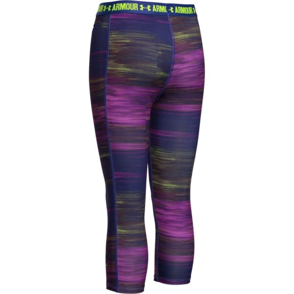 UNDER ARMOUR Girls' UA HeatGear Armour Printed Capri Leggings