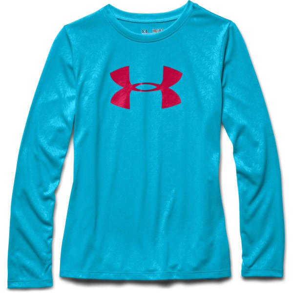 UNDER ARMOUR Girls' Big Logo Tech   Long-Sleeve Embossed Tee