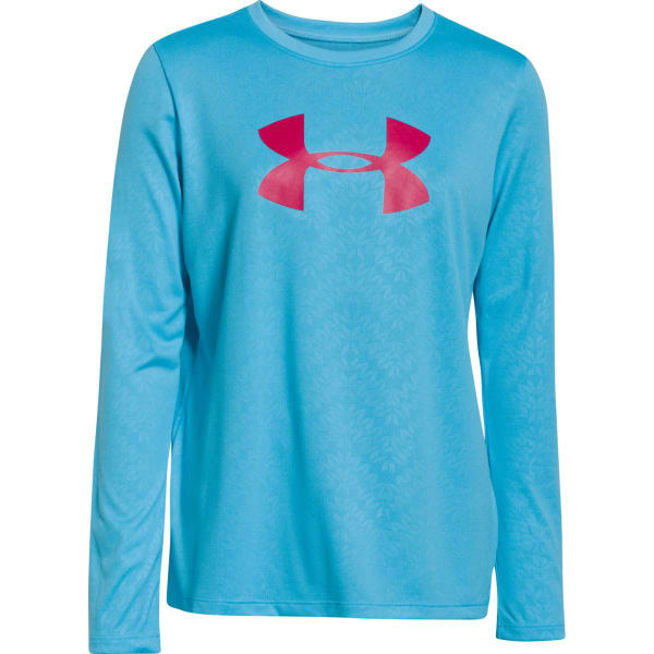 UNDER ARMOUR Girls' Big Logo Tech   Long-Sleeve Embossed Tee