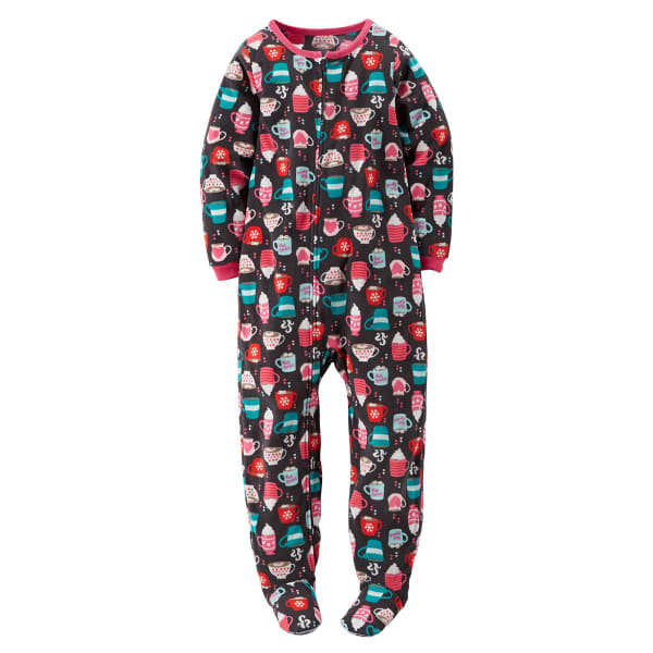 CARTER'S Little Girls' Hot Cocoa One Piece Footed Pajamas