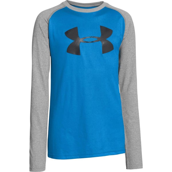 UNDER ARMOUR Boys' Big Logo Tech T-Shirt, L/S