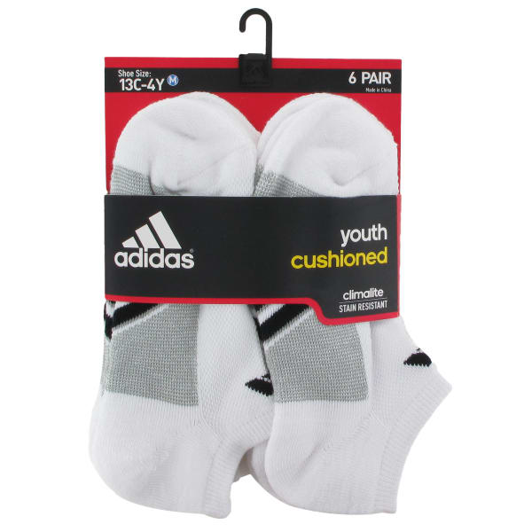 ADIDAS Youth Graphic Medium No Show Socks, 6-Pack