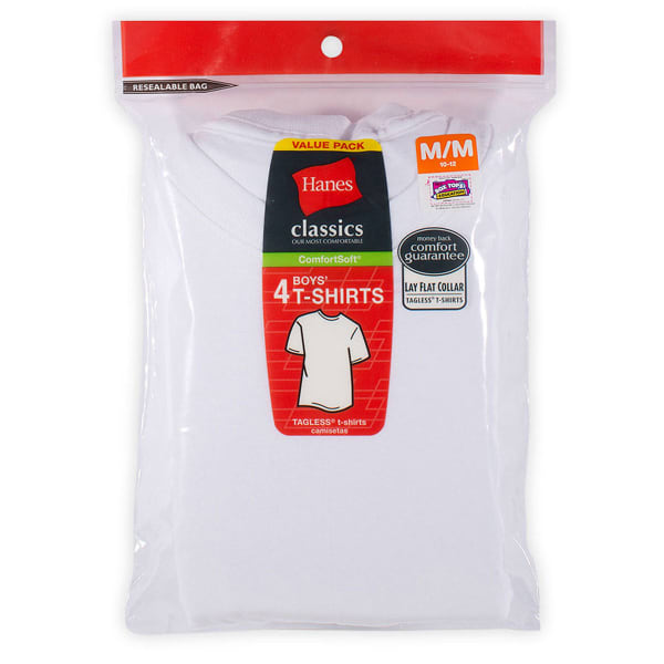 HANES Boys' Classics ComfortSoft® Tees, 4-Pack