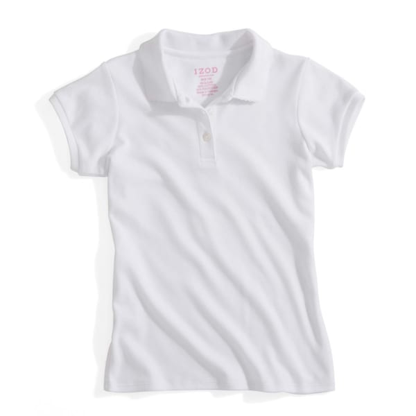 IZOD Girls' Short Sleeve Interlock Polo Sizes S-XL(4-6X)  BLOWOUT