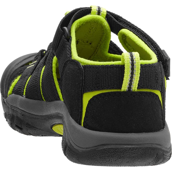 KEEN Youth Newport H2 Sandals, Black/Lime Green