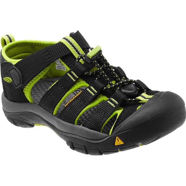 KEEN Youth Newport H2 Sandals, Black/Lime Green