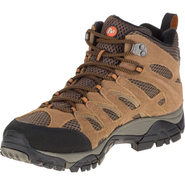 MERRELL Men's Moab Mid WP Hiking Boots, Earth, Wide