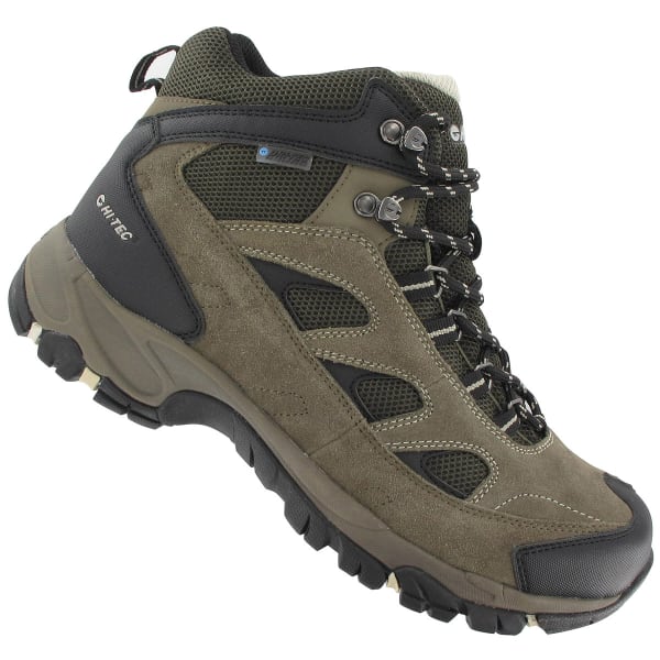 HI-TEC Men's Logan WP Hiking Boots, Smokey Brown/Olive/Snow,Wide