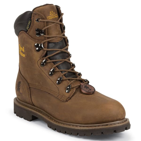 CHIPPEWA Men's 8 in. Steel-Toe Waterproof Insulated Lace-up Boots, Extra Wide