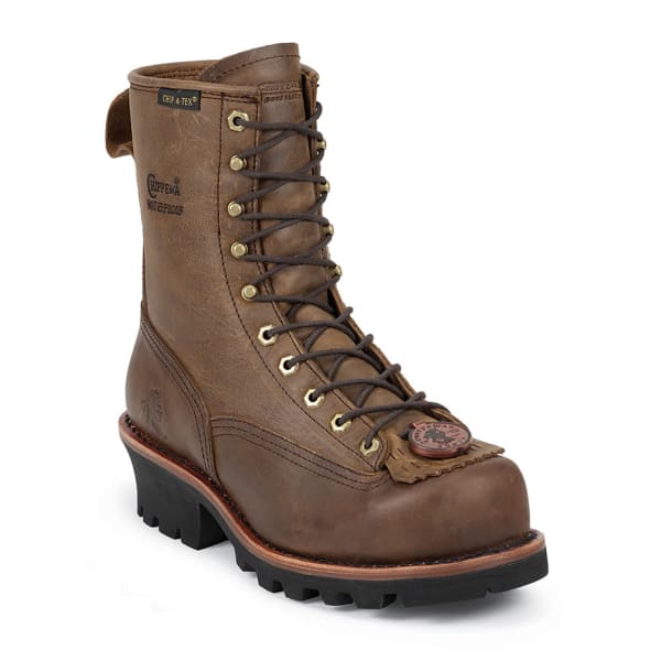 CHIPPEWA Men's 8 in. Waterproof Steel Toe EH Lace-To-Toe Logger Boots