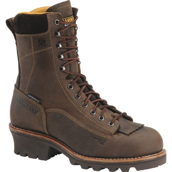 CAROLINA Men's CA7522 8" Composite Toe Lace Logger Waterproof Work Boots, Gaucho Crazy Horse