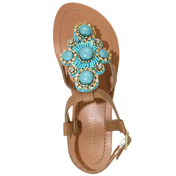 OLIVIA MILLER Women's Beaded Flat Sandals