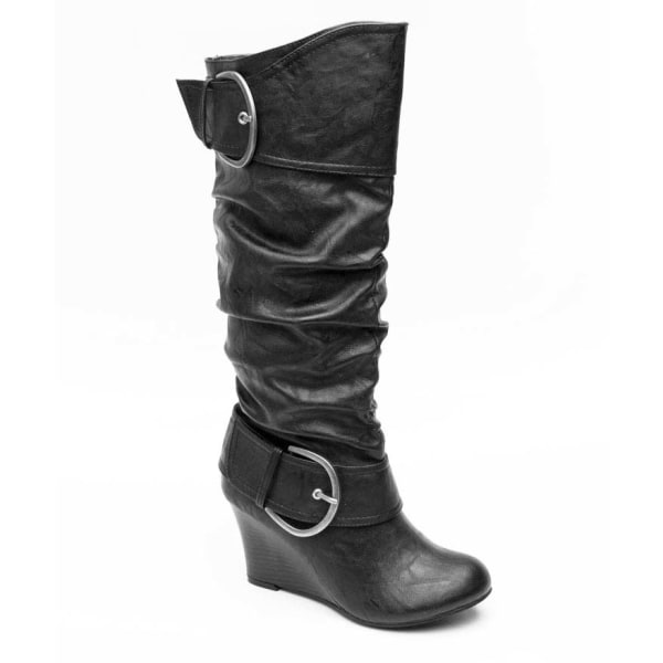 UNIONBAY Juniors' Rachel Double Buckle Wedge Boots