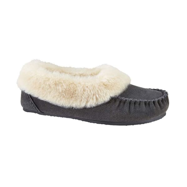 MINNETONKA Juniors' Rhonda Slippers, Charcoal