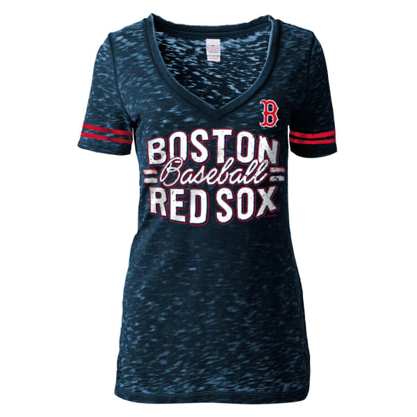 BOSTON RED SOX Women's Burnout V-Neck Tee