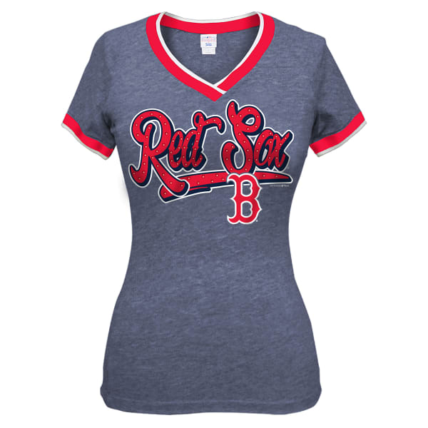 BOSTON RED SOX Women's Sleeve Stripe Raglan Tee