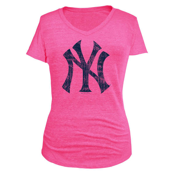 NEW YORK YANKEES Women's Logo V-Neck Tee