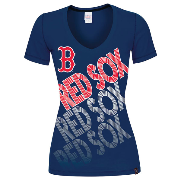 BOSTON RED SOX Women's Repeat Logo V-Neck Tee