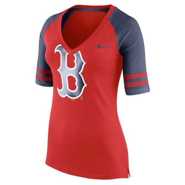 BOSTON RED SOX Women's Top Fan V-Neck Tee