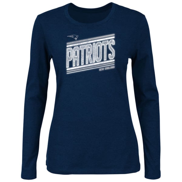 NEW ENGLAND PATRIOTS Womens Jazzed Up Navy Long Sleeve T-Shirt