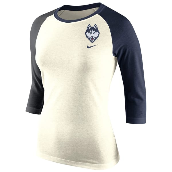 UCONN Women's Nike Tri-Blend 3/4 Sleeve Raglan Tee