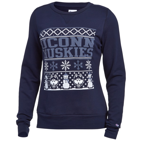 UCONN HUSKIES Women's Holiday Crew Sweatshirt