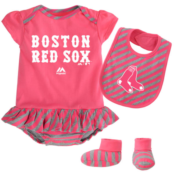 BOSTON RED SOX Girls' Pennant Bib & Bootie Set