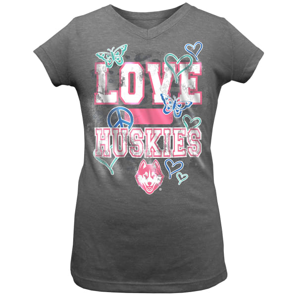 UCONN Girls' Love Huskies V-Neck Tee