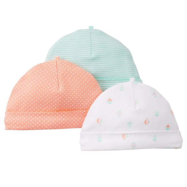 CARTER'S Baby Girls' Hats, 3 Pack