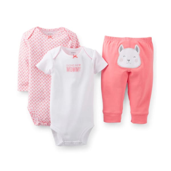 CARTER'S Infant Girl's 3-Piece Bodysuit and Pant Set