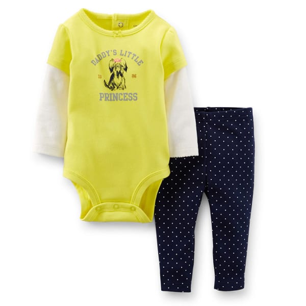 CARTER'S Infant Girls' 2-Piece Bodysuit Pant Set