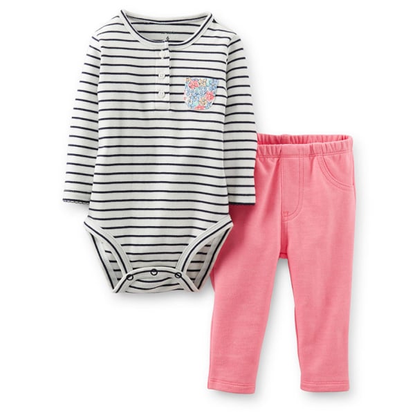 CARTER'S Infant Girls' 2-Piece Bodysuit Pant Set