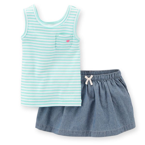 CARTERS Infant Girls' Two-Piece Tank and Chambray Skort Set