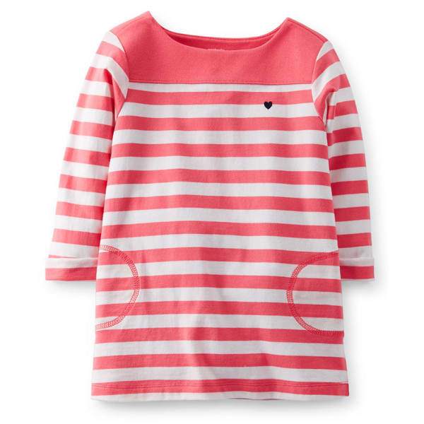 CARTER'S Toddler Girls' Jersey Tunic, Pink/White Stripe