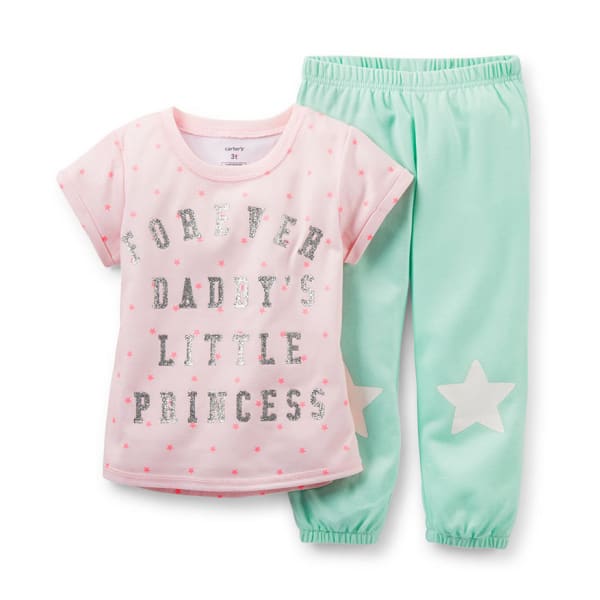 CARTER'S Toddler Girls' 2-Piece Forever Daddy's Little Princess Sleepwear