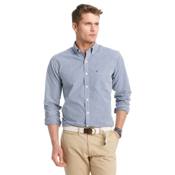 IZOD Men's Slim Essential Tattersal Woven Shirt