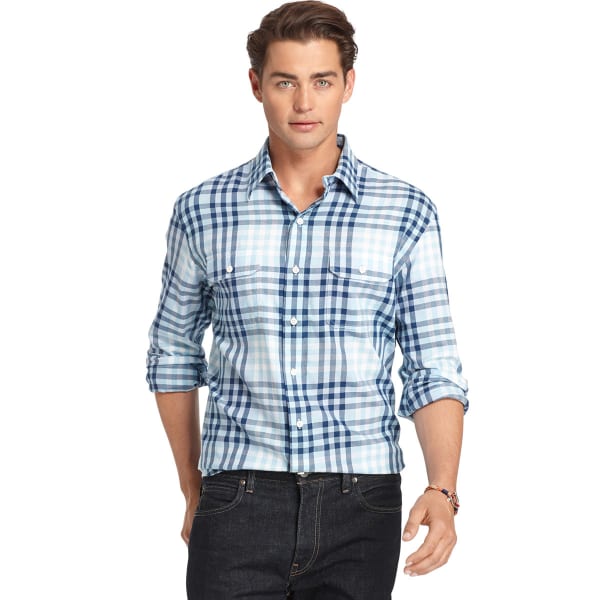 IZOD Men's Long Sleeve Seaside Woven Shirt