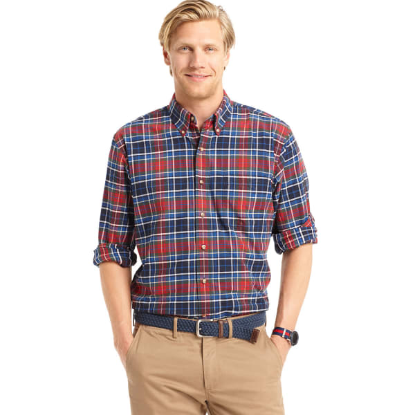 IZOD Men's Tartan Button-Down Woven Shirt