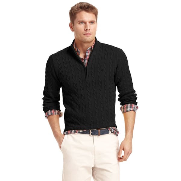 IZOD Men's Cable 1/4 Zip Sweater