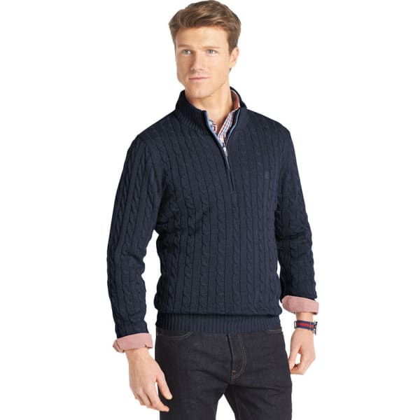 IZOD Men's Cable 1/4 Zip Sweater