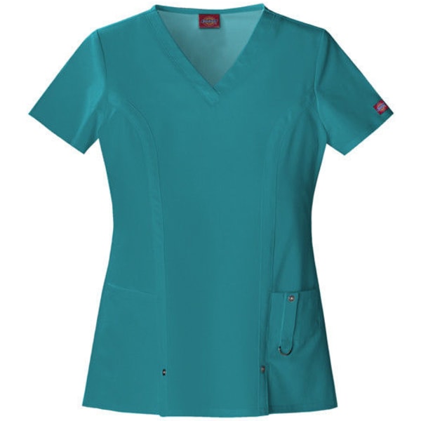 DICKIES Juniors' Xtreme Stretch V-Neck Scrub Top