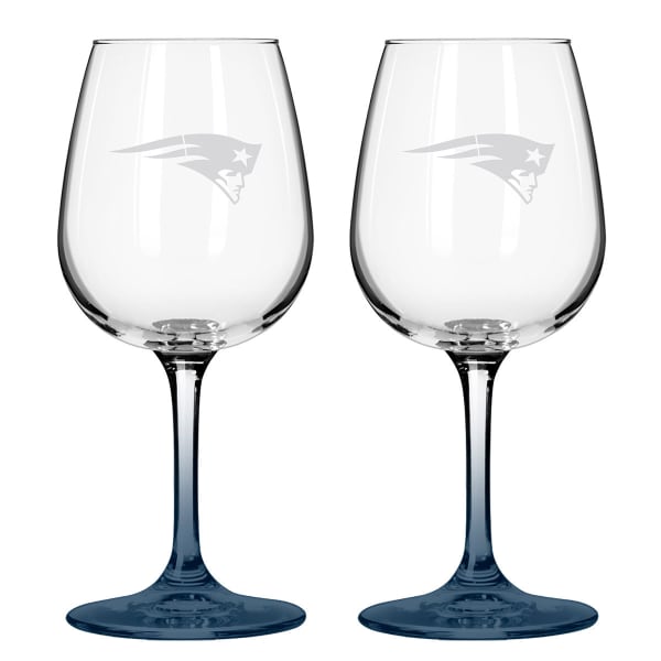 THE NEW ENGLAND PATRIOTS 2 Pack Game Day Wine Glasses