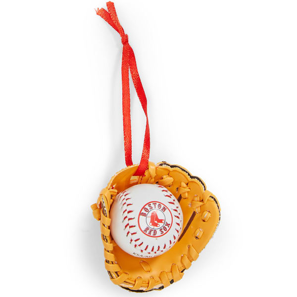 BOSTON RED SOX Baseball in Glove Ornament