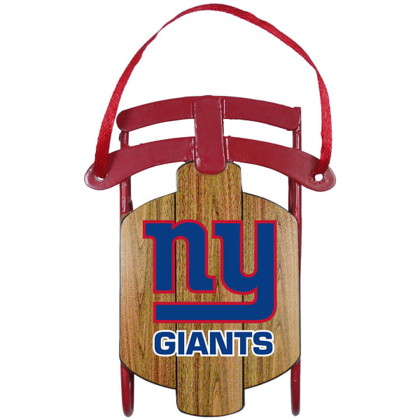 NEW YORK GIANTS Metal Sled Ornament