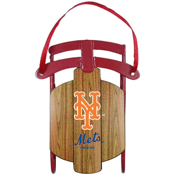 NEW YORK METS Metal Sled Ornament