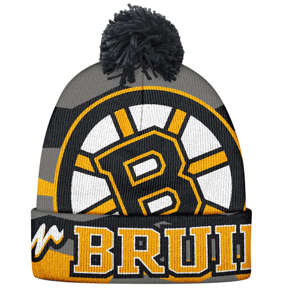 BOSTON BRUINS Multi Logo Pom Knit Beanie